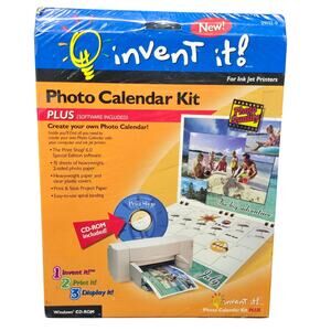 Invent It! Photo Calendar Kit for Inkjet Printers Software Included NEW